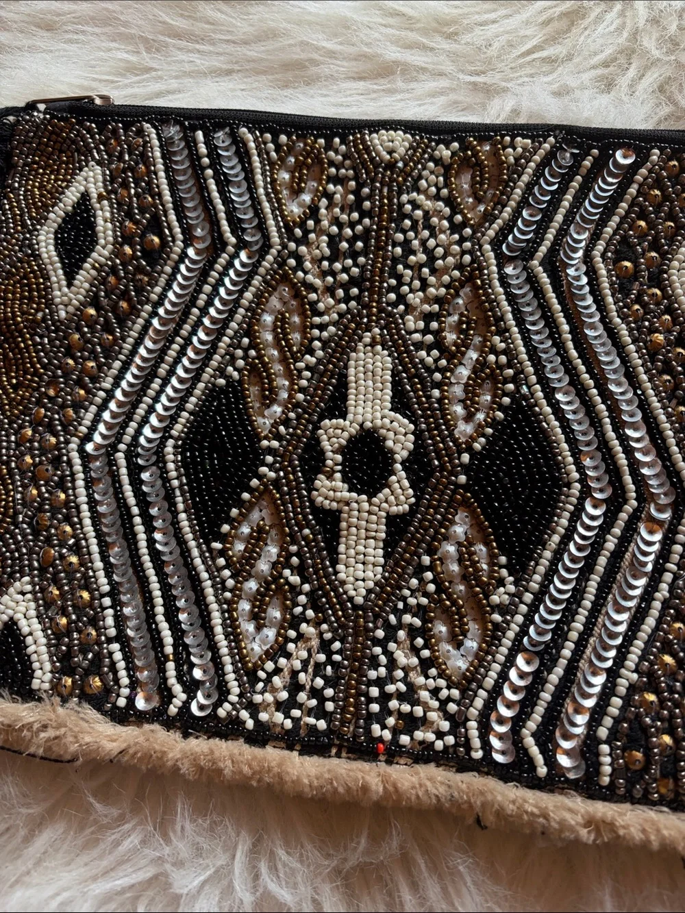 Beaded Tribal Pattern Clutch